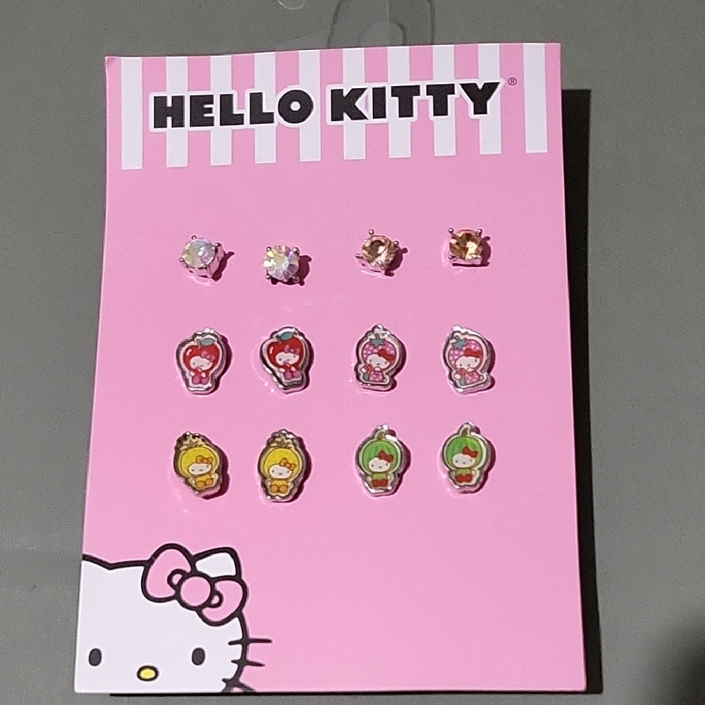 NWT Hello Kitty, Earring Set 6 Pairs